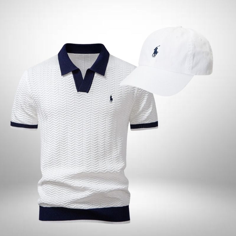 Ralph Lauren Set – Texturiertes Poloshirt & Cap für Herren
