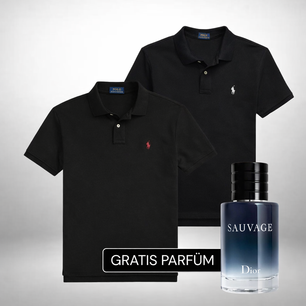 Ralph Lauren Set: 2 Polo-Shirts – Gratis Dior Sauvage (100ml)