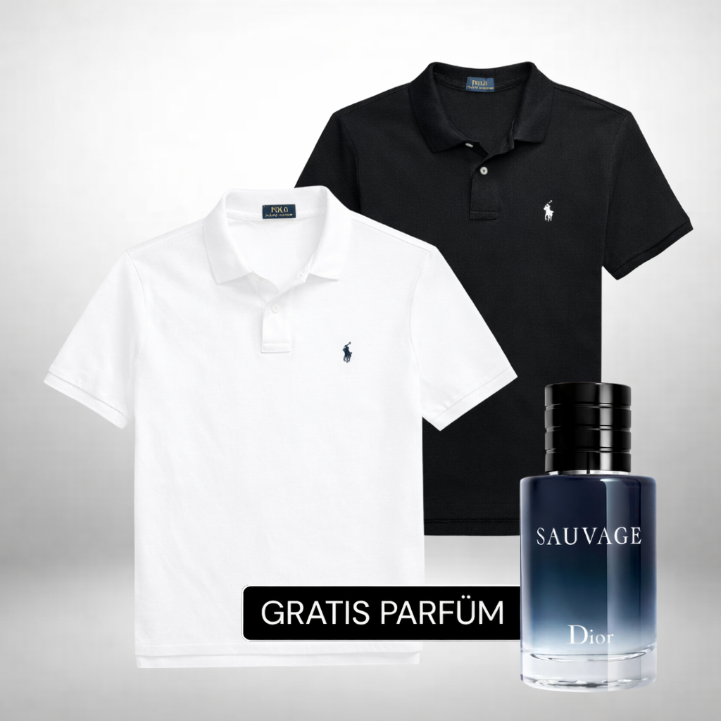 Ralph Lauren Set: 2 Polo-Shirts – Gratis Dior Sauvage (100ml)