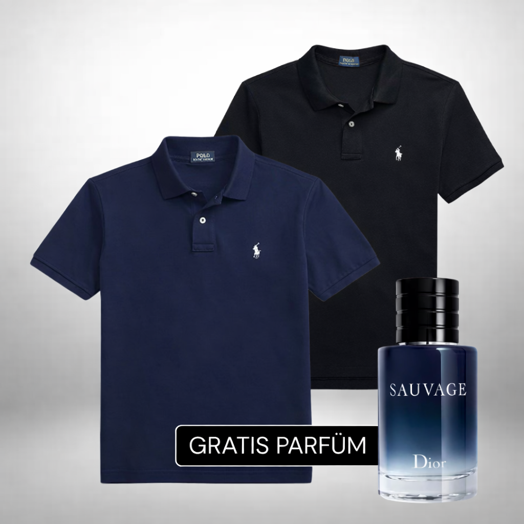 Ralph Lauren Set: 2 Polo-Shirts – Gratis Dior Sauvage (100ml)