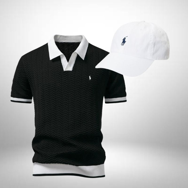 Ralph Lauren Set – Texturiertes Poloshirt & Cap für Herren