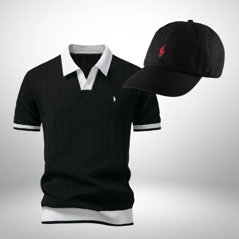 Ralph Lauren Set – Texturiertes Poloshirt & Cap für Herren